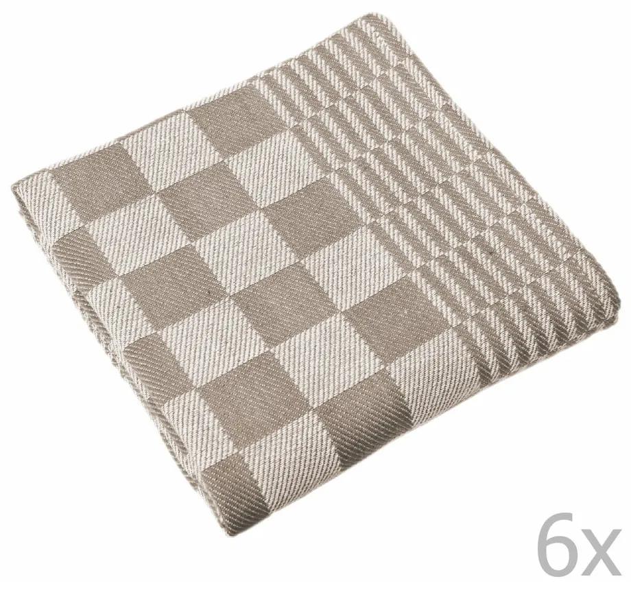 Комплект от 6 кафяви кърпи за чай , 65 x 65 cm Mineur - Tiseco Home Studio