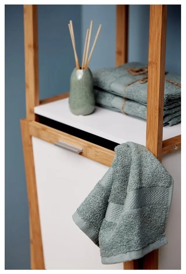 Бамбукова етажерка за баня в бял и естествен цвят 40x95 cm Finja - Wenko