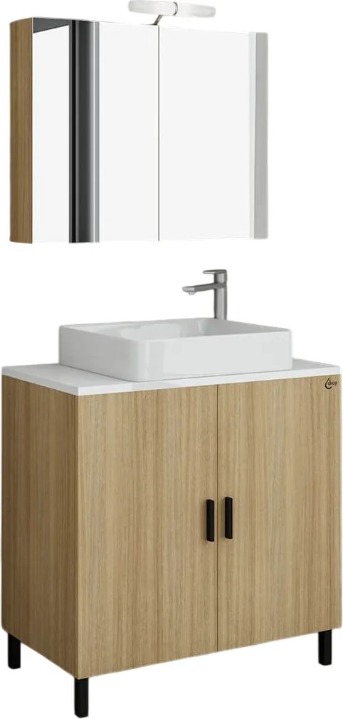 Комплект за баня Drop Roma 70 II-Светъл естествен цвят