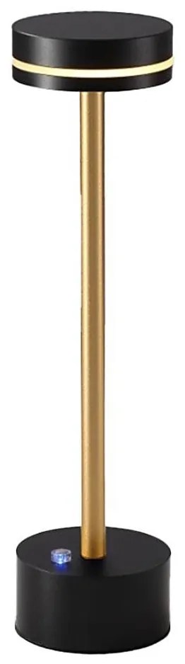 LED презареждаема настолна лампа с регулиране на яркостта SAM LED/5W/5V 3600 mAh черна/златна