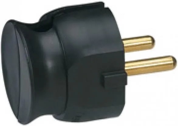 Legrand Щепсел черен плосък без заземяване Slim 16A /15бр/  - 050184