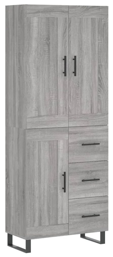 3200031 vidaXL Висок шкаф, сив сонома, 69,5x34x180 см, инженерно дърво