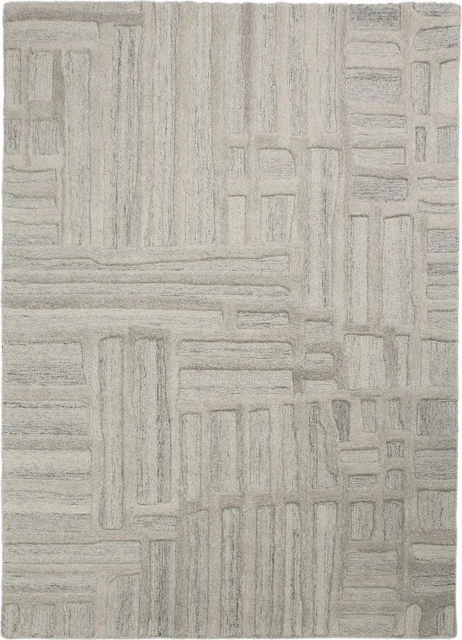 Сиво-бежов ръчно изработен вълнен килим 160x230 cm Elva – Flair Rugs
