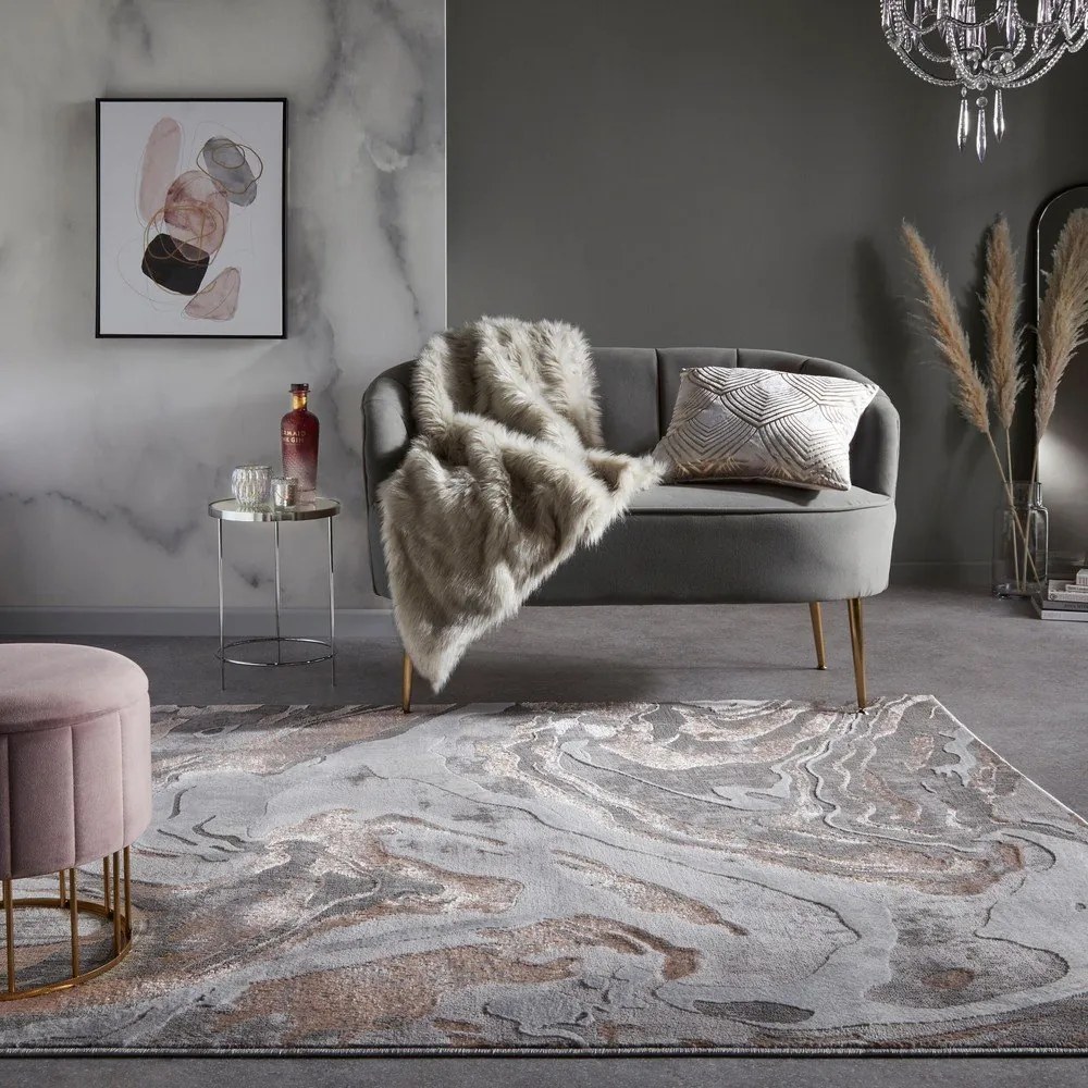 Сив/бежов килим 240x340 cm Marbled – Flair Rugs