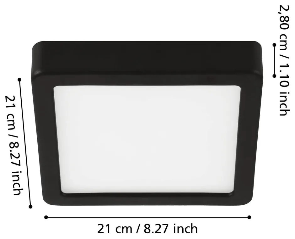 Черно LED осветително тяло за таван 21x21 cm FUEVA 5 – EGLO
