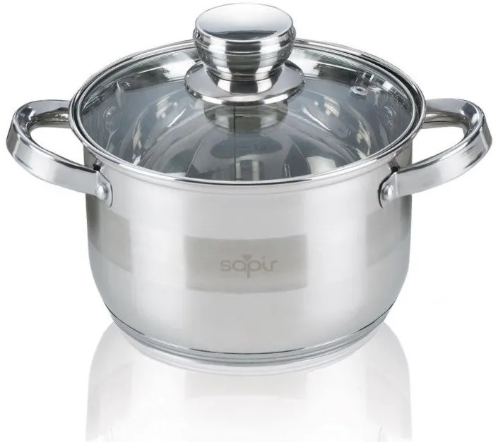 Тенджера с капак SAPIR SP 1210 LI18, 2.9 литра, 18х11.5 см, Многослойно дъно, Индукция, Инокс