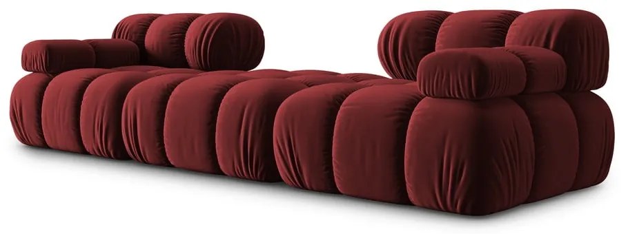 Червен ъглов диван от кадифе Bellis - Micadoni Home