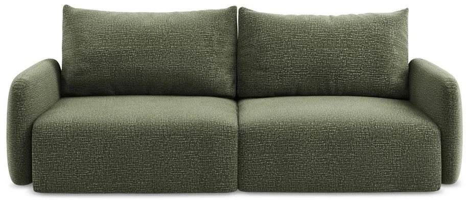 Зелен разтегателен диван с място за съхранение 238 cm Kalena – Makamii