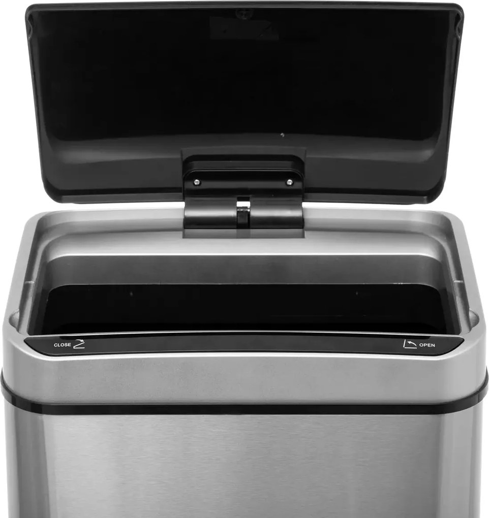 Автоматичен кош 5five Sensor, Правоъгълен, Инокс, 40 l