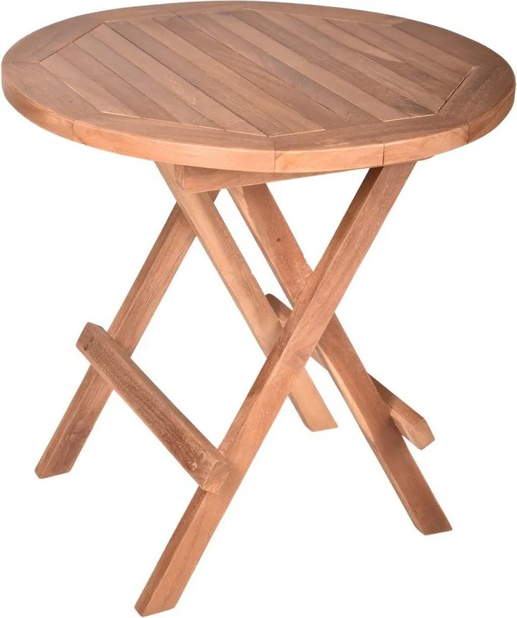 Кръгла градинска маса за съхранение от масивно тиково дърво ø 50 cm Mitan – Garden Pleasure