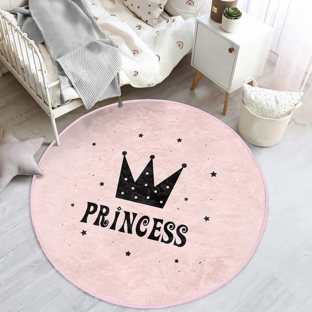 Розов детски килим ø 120 cm Comfort - Mila Home