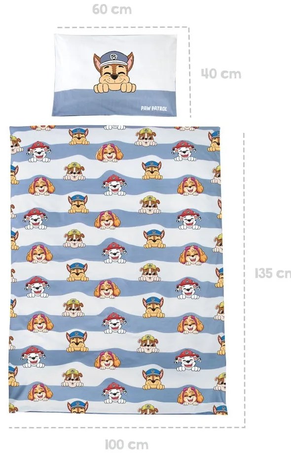 Памучно спално бельо за детско креватче 100x135 cm Paw Patrol – Roba