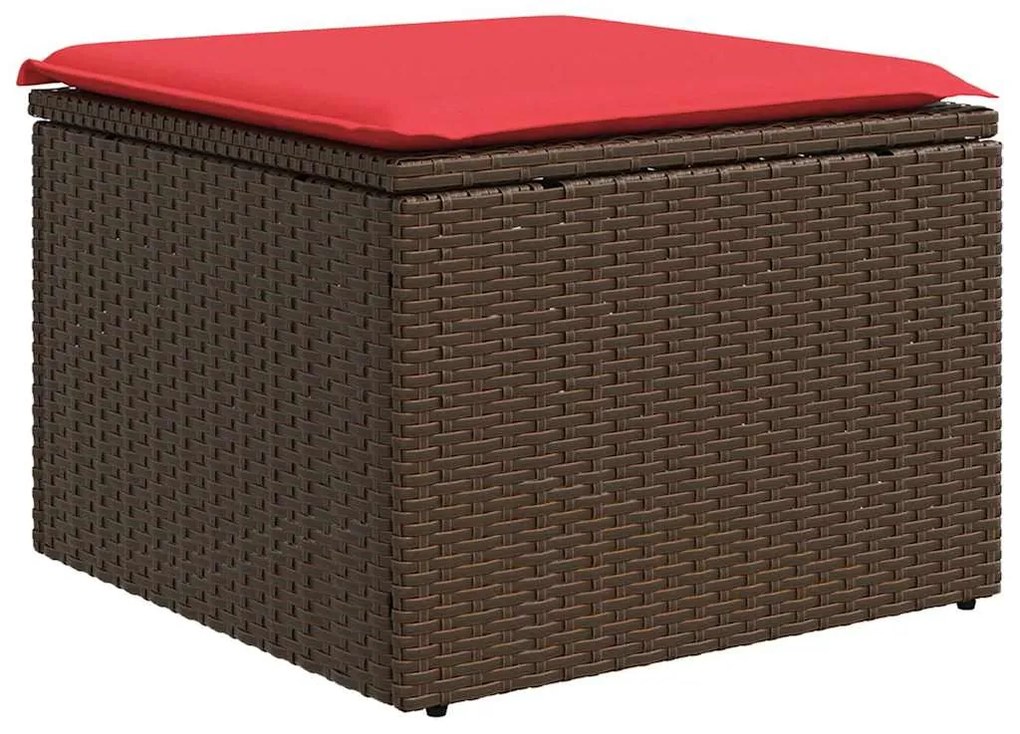 366229 vidaXL Градински стол с възглавница, кафяв, 55x55x37 см, полиратан
