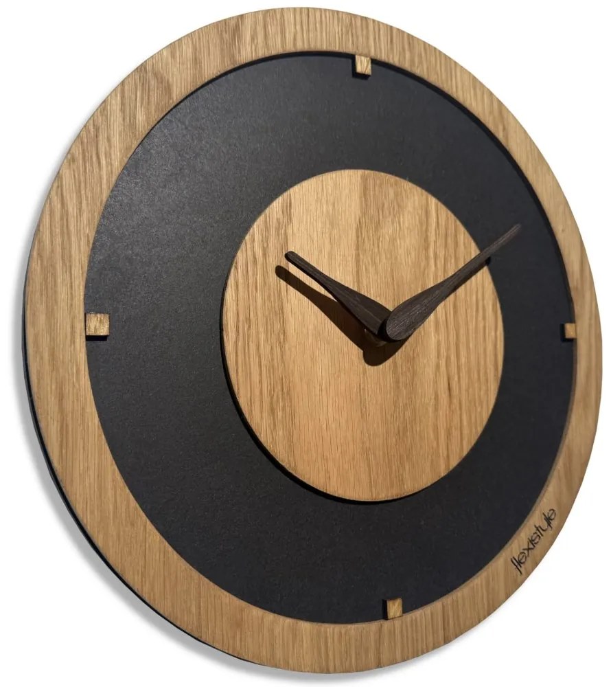 Дъб Flow Дървен стенен часовник - 30 cm