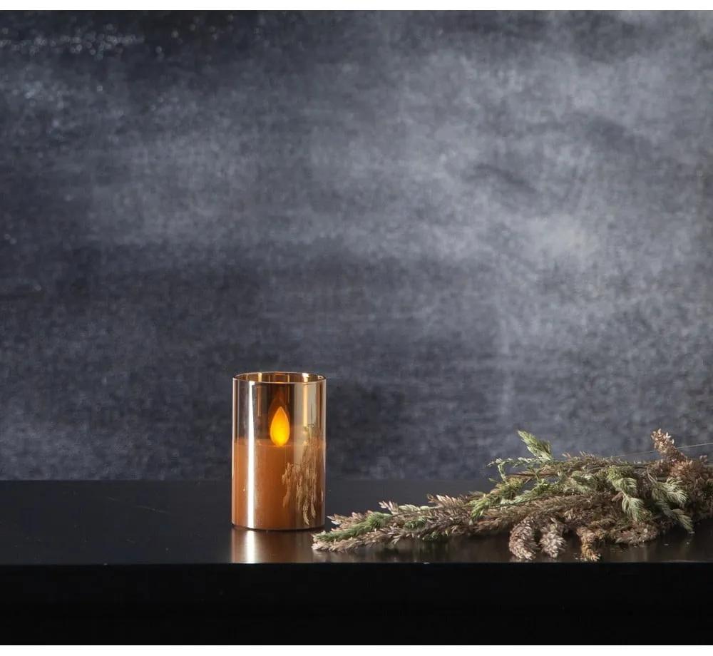 Оранжева LED восъчна свещ в стъкло, височина 7,5 см M-Twinkle - Star Trading
