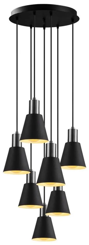 Полилей на кабел KEM 7xE27/40W/230V черен