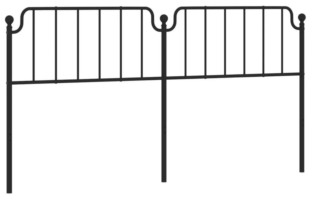 373925 vidaXL Метална резервна табла за легло, черна, 200 см