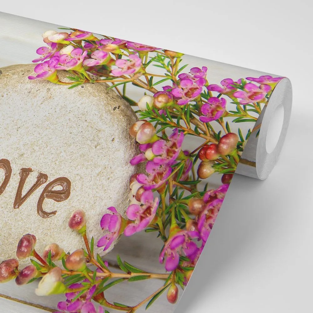 Фототапет – С надпис върху камък Love