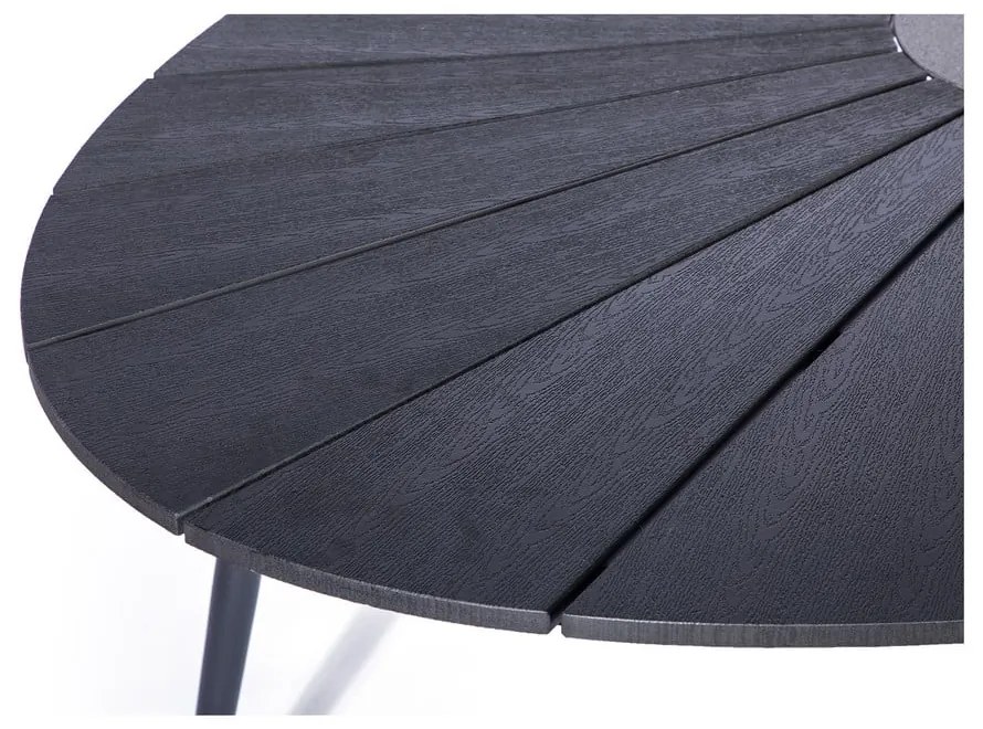 Черна градинска маса с плот от артдърво и каменен център , 190 x 115 cm Marienlist - Bonami Selection