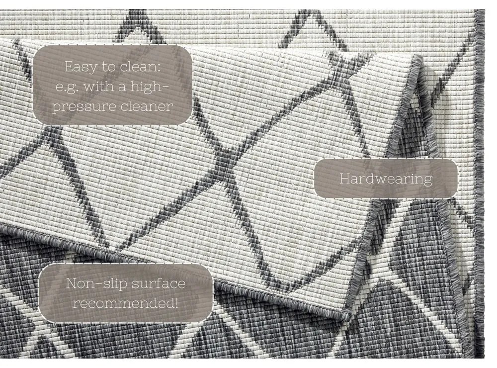 Сив и кремав килим за открито , 80 x 350 cm Malaga - NORTHRUGS