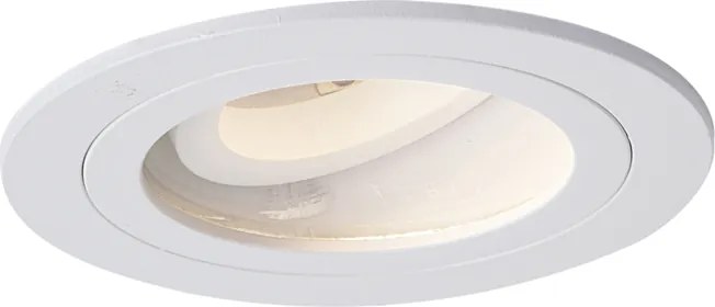 Комплект от 6 модерни вградени спота бели, въртящи се и накланящи се IP44 - Chuck