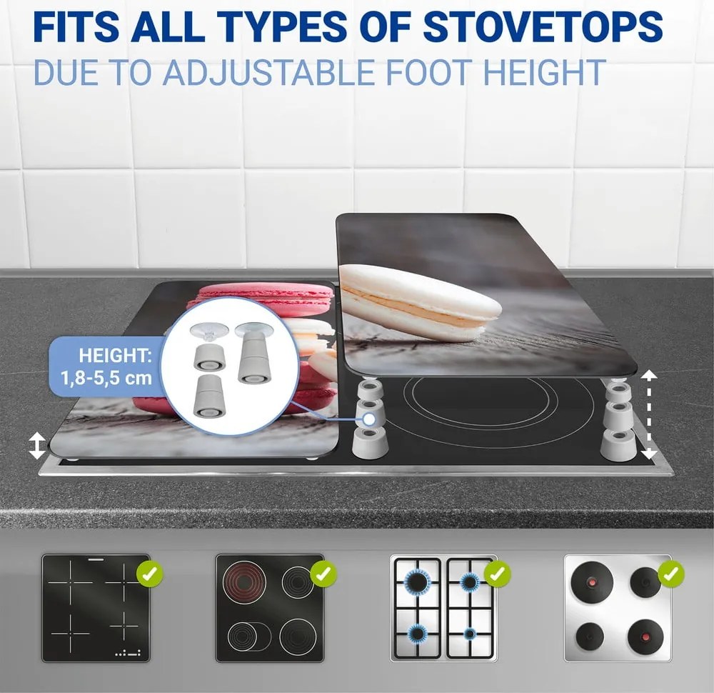 Комплект от 2 стъклени капака за печка , 52 x 30 cm Macarons - Wenko