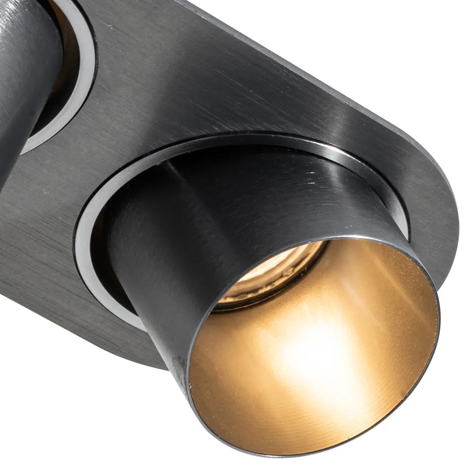 Комплект от 6 вградени спота Gunmetal GU10 50mm 2-Light - Installa