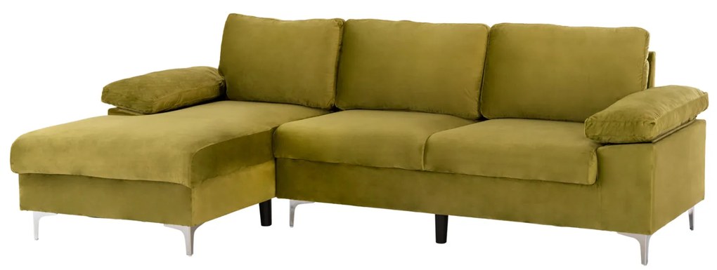 Диван Емилия ляв ъгъл HM3236.03L цвят маслина