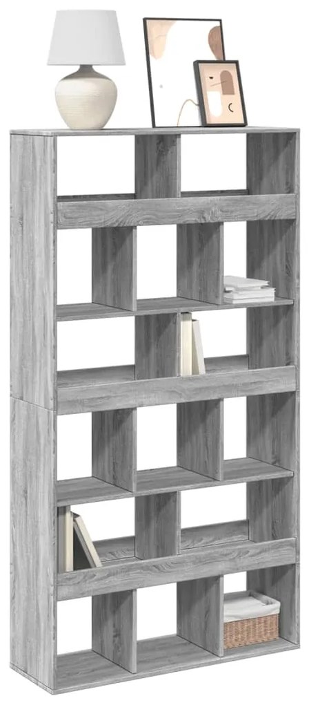 3309380 vidaXL Библиотека, сив сонома, 100x33x187,5 см, инженерно дърво