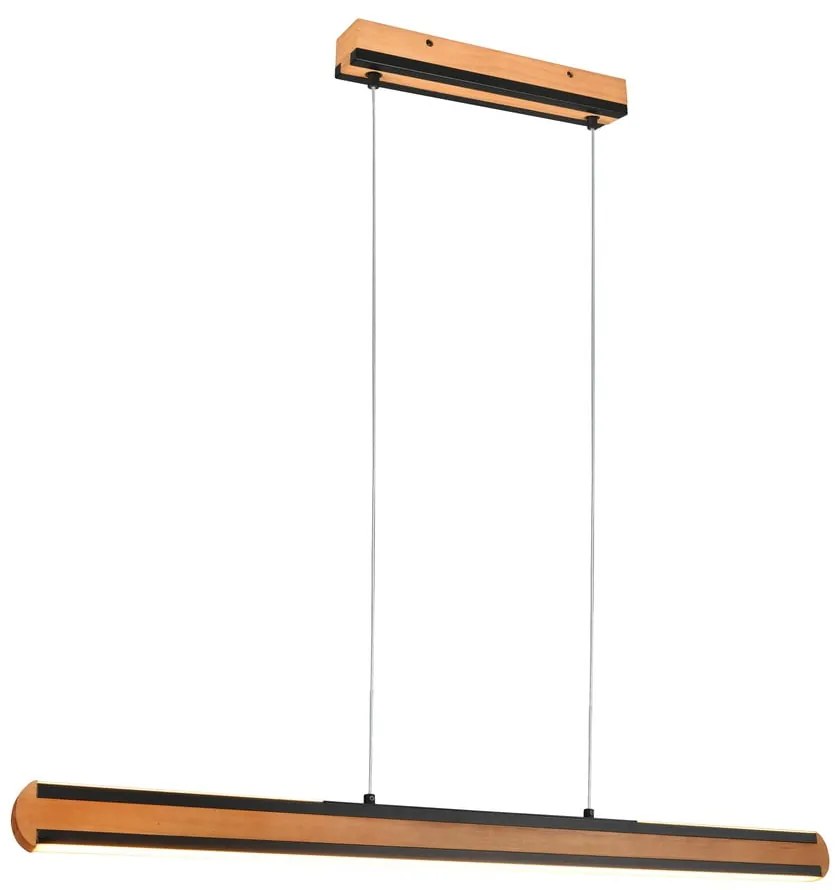 Черно и естествено LED висящо осветително тяло Deacon – Trio