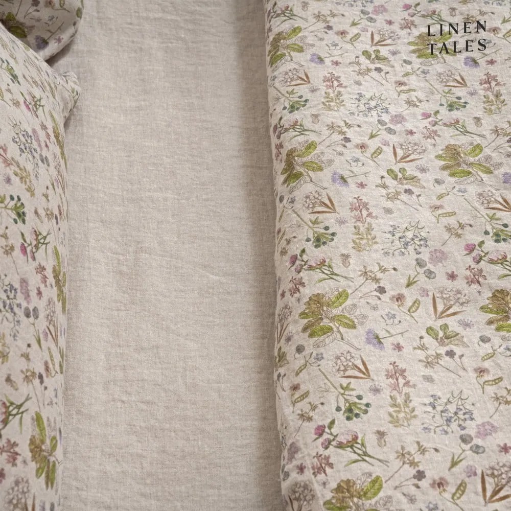 Еластичен ленен чаршаф естествен 140x200 cm Natural – Linen Tales