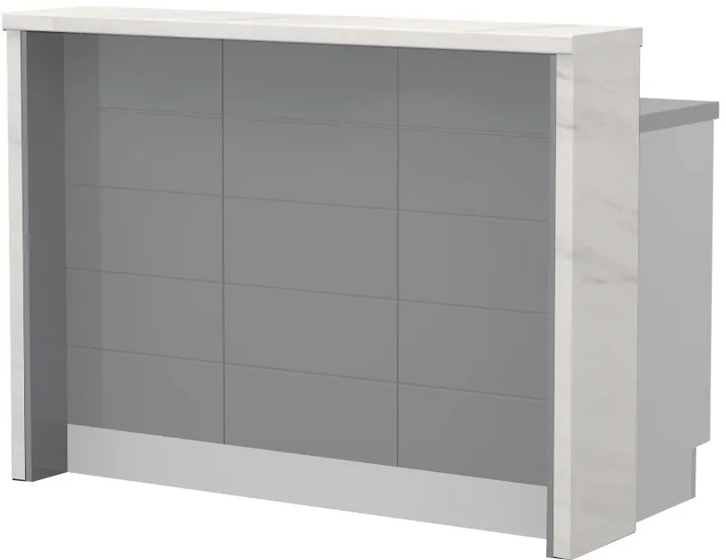 Островна кухненска пейка Hudson-Length: 135 cm.-Gray-White Marble