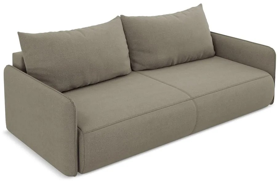 Бежов разтегателен диван с място за съхранение 216 cm Nanea – Makamii