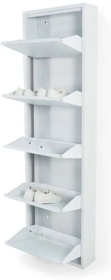 Бяла метална накланяща се стойка за обувки 50x169x15 cm Billy – Spinder Design