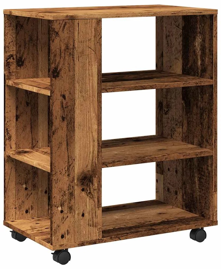 856656 vidaXL Шкаф с колелца, старо дърво, 60x35x75 см, инженерно дърво