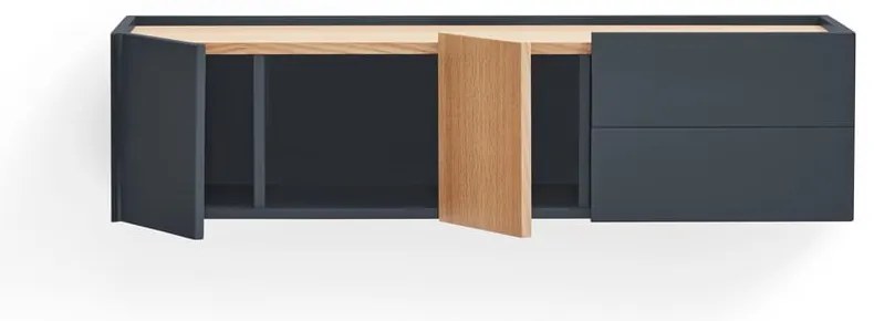 Нисък скрин в антрацит и естествен дъб 110x23 cm Otto - Teulat