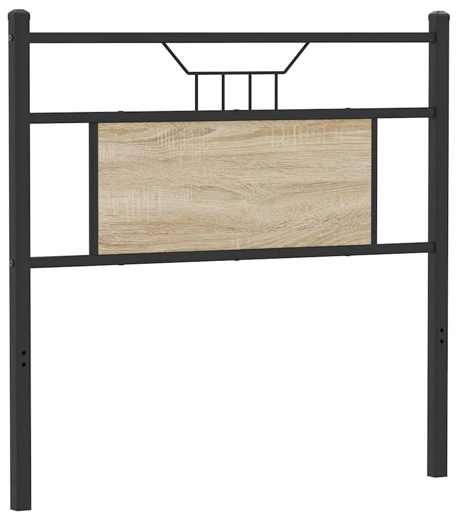 4106819 vidaXL Резервна табла за легло Дъб Сонома 80 cm Изработена дървесина и стомана