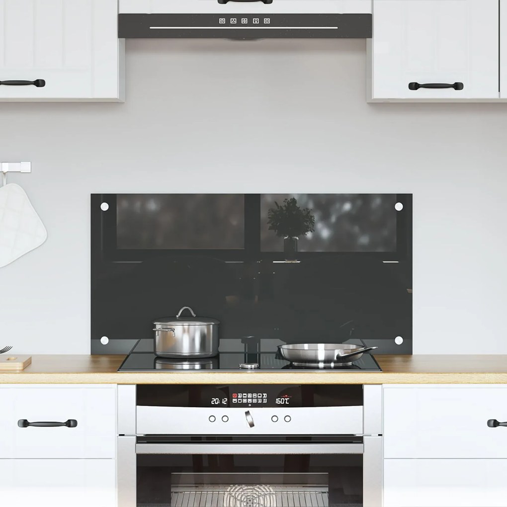 Sonata H Кухненски плоскости Тъмен сив 80x40x0,6 см Закалено стъкло