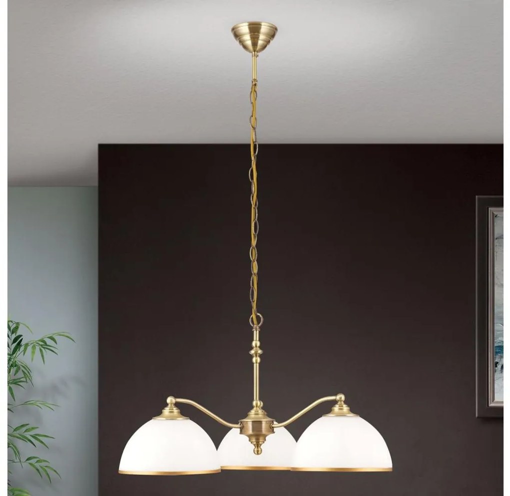 Orion LU 1838/3 - Пендел OLD LAMP 3xE27/40W/230V бял/бронзов