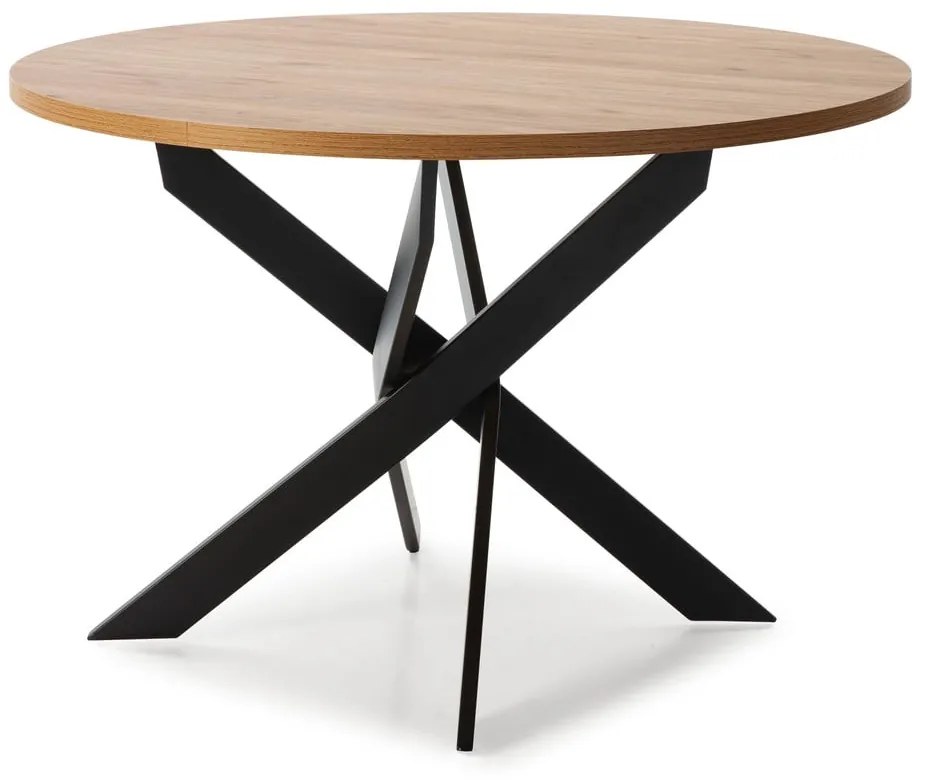 Кръгла маса за хранене с дъбов плот 120x120 cm Ther - Marckeric