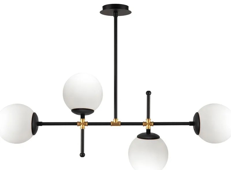 Черно висящо осветително тяло, височина 57 cm Kruva - Squid Lighting