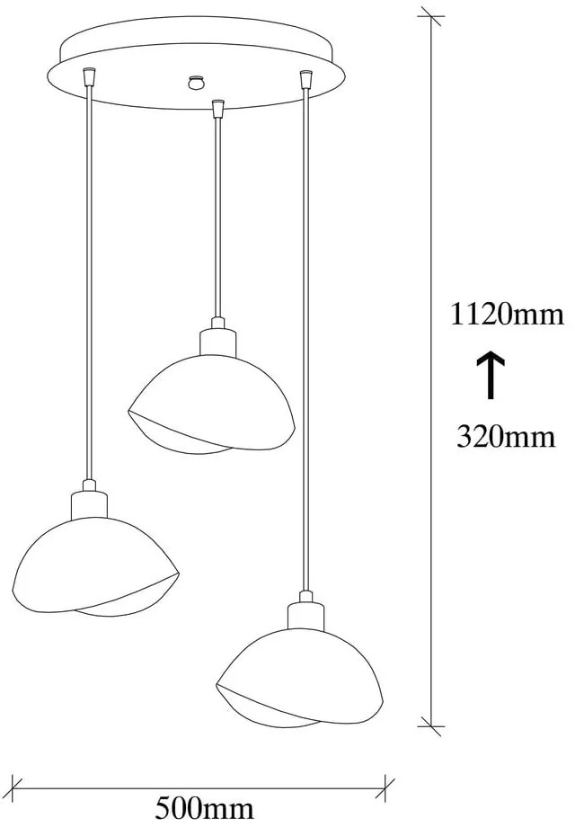 Черно висящо осветително тяло с метален абажур ø 50 cm Sivani – Opviq lights