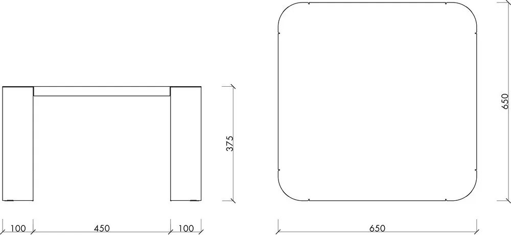 Метална градинска масичка за кафе 65x65 cm Fli – noo.ma