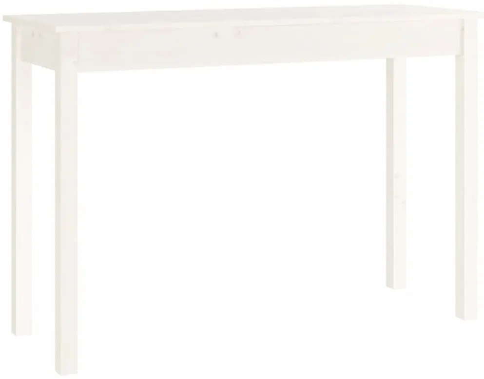 814240 vidaXL Конзолна маса бяла 110x40x75 см борово дърво масив