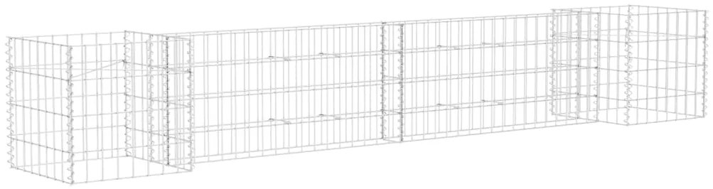 145658 vidaXL Габион плантер Н-образен, стоманена тел, 260x40x40 cм