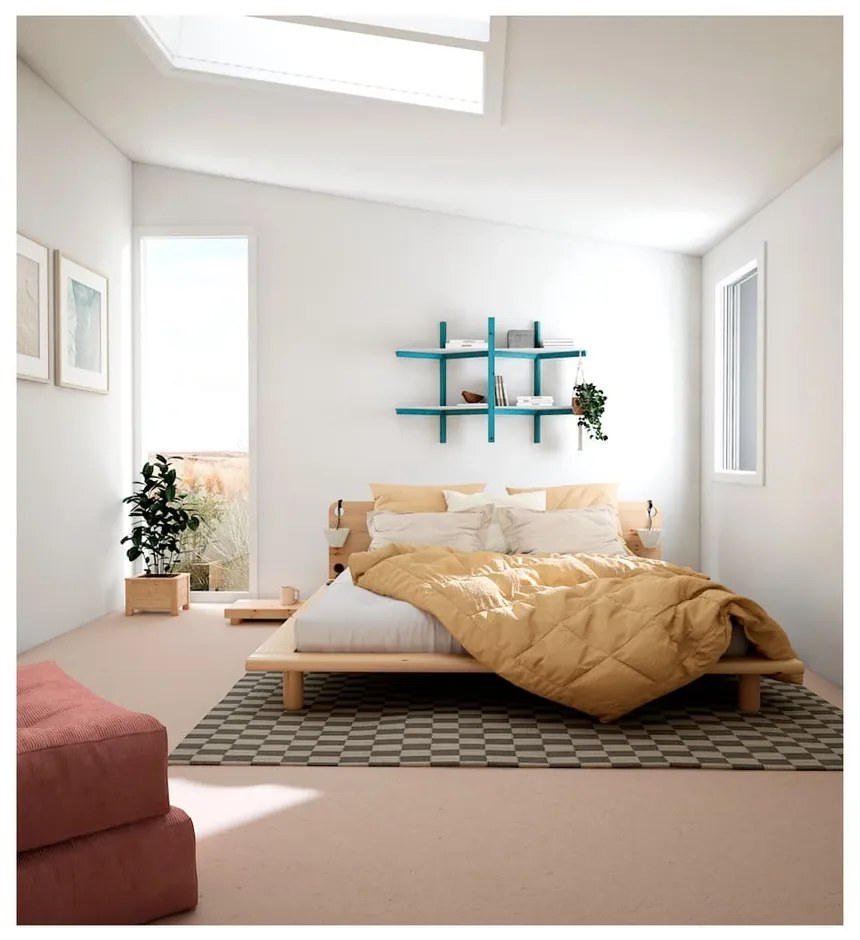 Двойно легло от борова дървесина с решетка 180x200 cm Peek - Karup Design