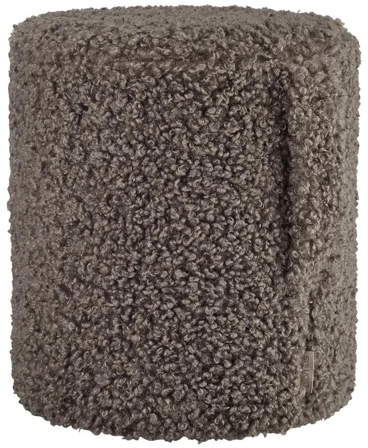 Тъмнокафява табуретка от прежда с примки от букле Teddy – Blomus