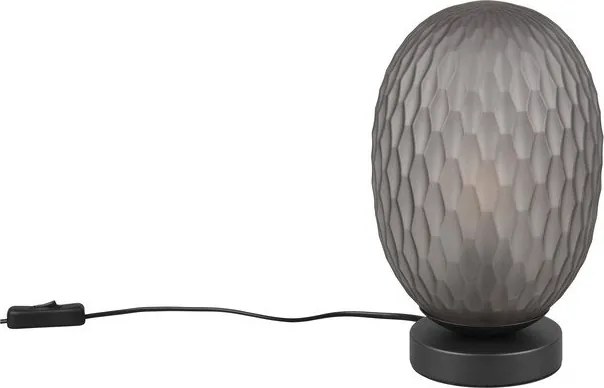 Матово черно настолна лампа със стъклен абажур (височина 28,5 cm) Facette – Trio