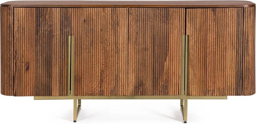 Скрин от масивно манго в златист цвят/в естествен цвят 160x75x40 cm Vilas – Bizzotto