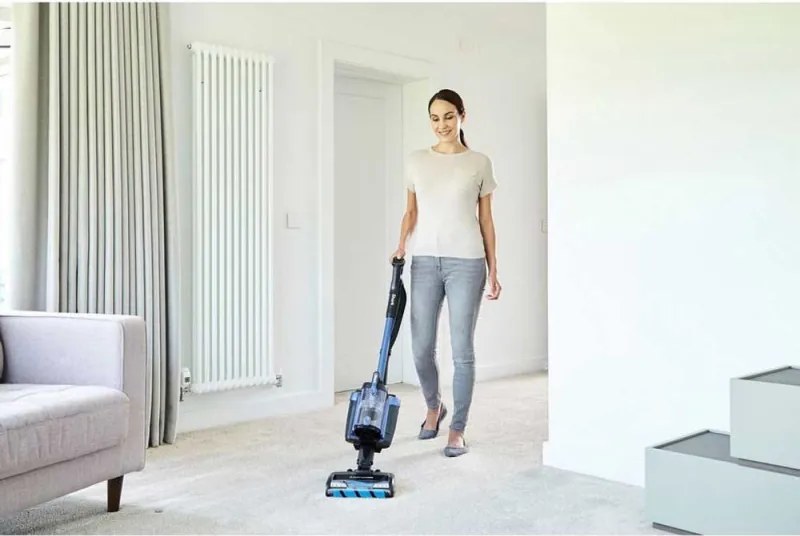Втора ръка: Вертикална прахосмукачка SHARK ICZ300EU T, 450W, 0.6L, 60мин. работа, Безкабелна, LED, HEPA, Син